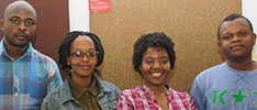 Autonomous warehouse floor cleaner (from l): Nkosinathi Shongwe; Tiisetso Ramolobe; Portia Sibambo; Vuledzani Madala.